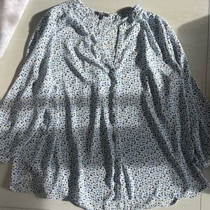 NYDJ Light Blue Patterned Blouse